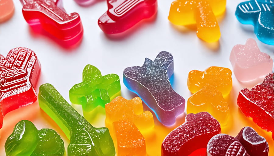 Display of different premium CBD gummies available for purchase in a Canadian market